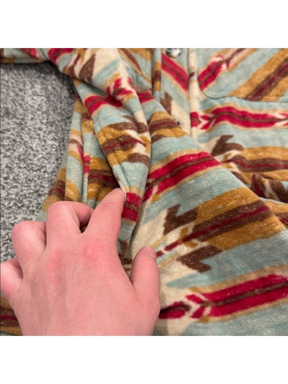 Mixed Pattern Fleece Shacket - Picture 6 of 7